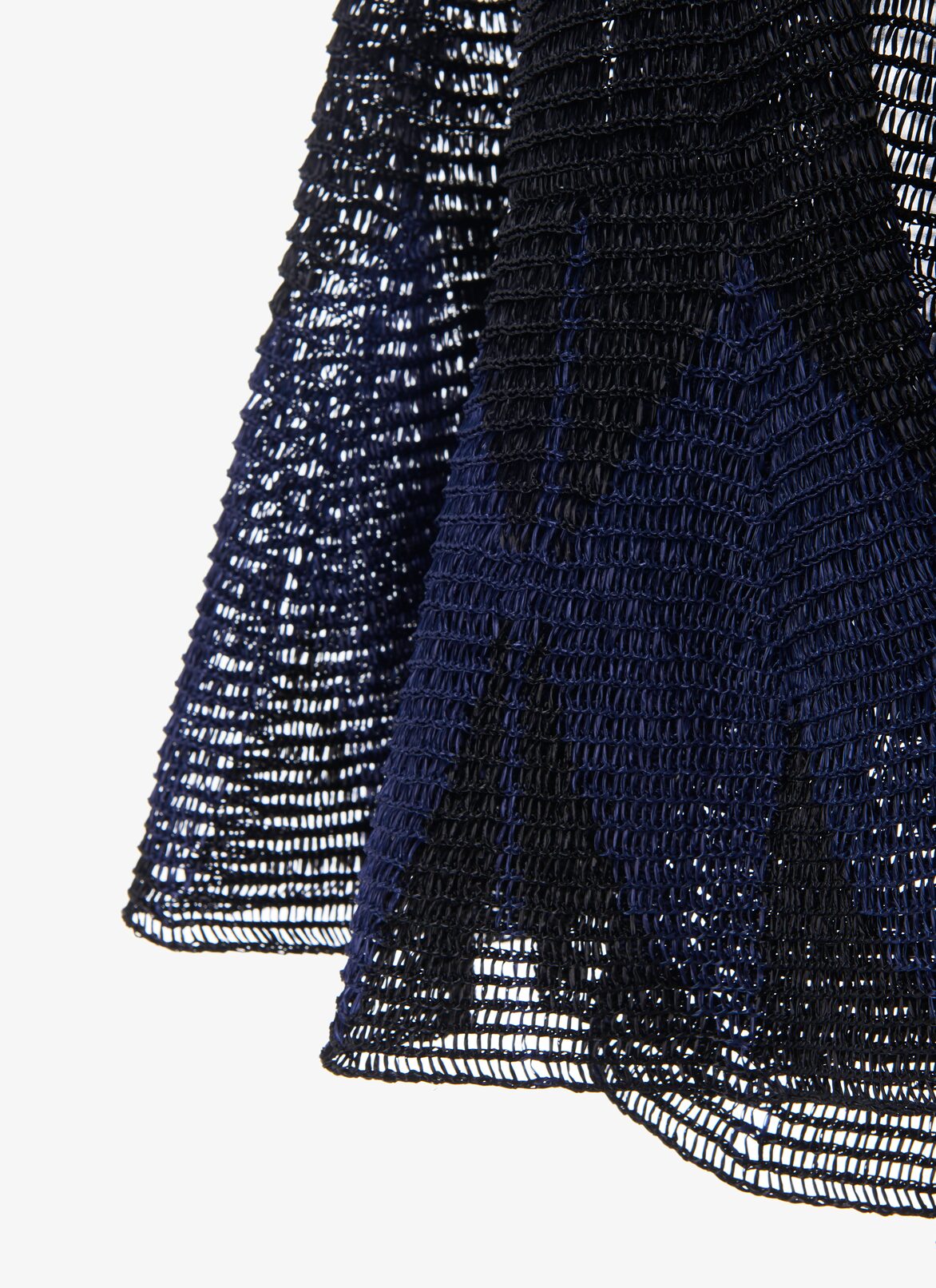 Flared Raffia-Effect Skirt ALAÏA BLACK/BLUE FLARED RAFFIA-EFFECT SKIRT